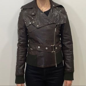 Rudsak biker leather jacket with belt